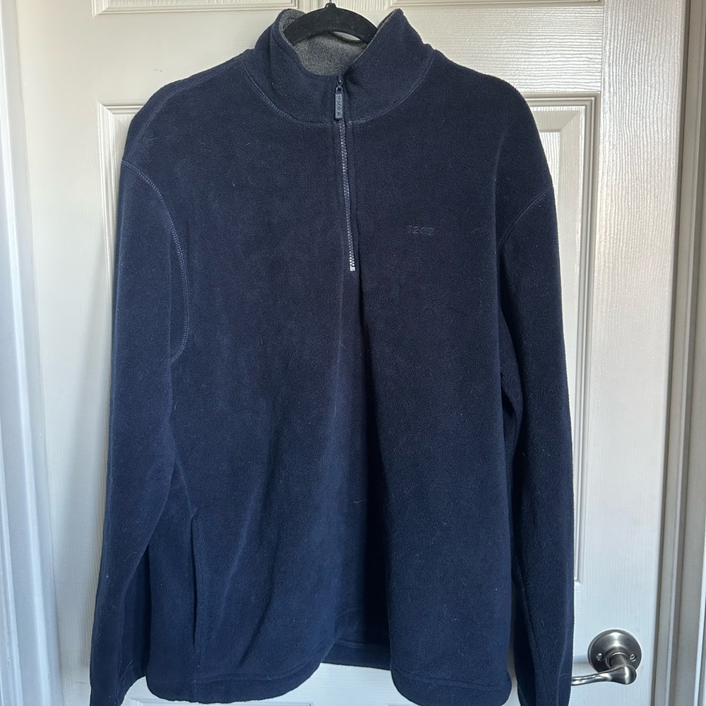 Izod Men's Dark Blue Zip-Up Sweater